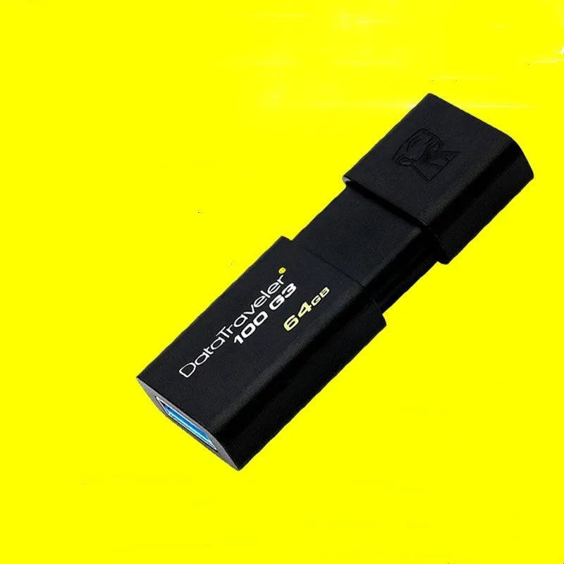 Black USB flash drive with sliding cover for dual-use between phone and computer
