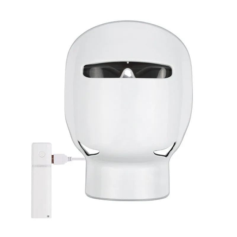 Inverse Age Phototherapy LED facial beauty instrument in white with face and neck mask, controller and power adapter