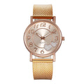 Heart-shaped ladies watch with gold alloy mesh belt, glass mirror, 4cm dial, and 22cm strap