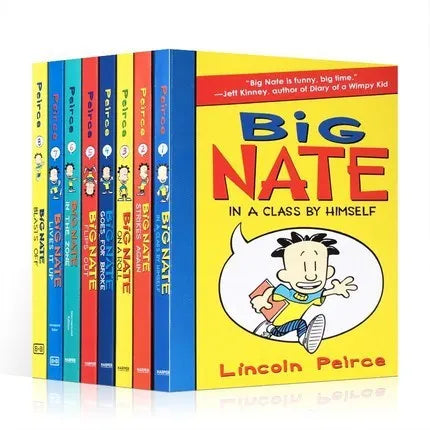 Big Nate 8-book box set featuring eight paperback novels in a cardboard slipcase with cartoon cover art