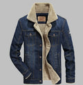 Men's 100% cotton coat in black, blue, and navy blue, available in sizes M to 6XL