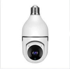 Alexa-enabled 1080P WiFi bulb camera with smooth pan and tilt, night vision, and voice control features