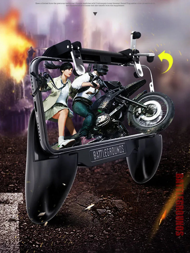 3 in 1 phone gamepad cooler powerbank in black with ABS and zinc alloy construction and fan