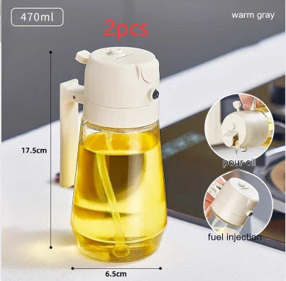 Olive Oil Dispenser with Spray and Pour Functionality, Crafted with Premium Glass Materials