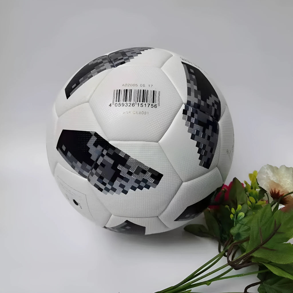 Size 5 football with reinforced PVC cover in blue, gray, and red colour options