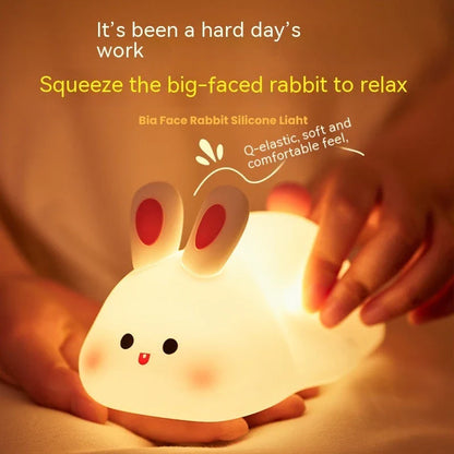 Adorable LED bedside lamp with soft silicone material, touch control, and 3 brightness levels for soothing nightlight use