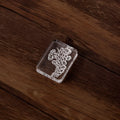 Transparent acrylic hand account seal with botanical dragonfly or snow fern design showing 12mm height