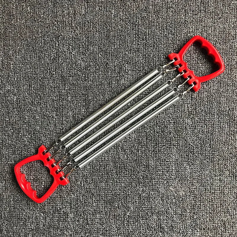Chest expander training exercise equipment with carbon spring and ABS plastic frame, displayed in blue colour
