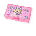 Pack of 16 cute cartoon girl and heart PVC stickers in a square storage box for DIY decoration.