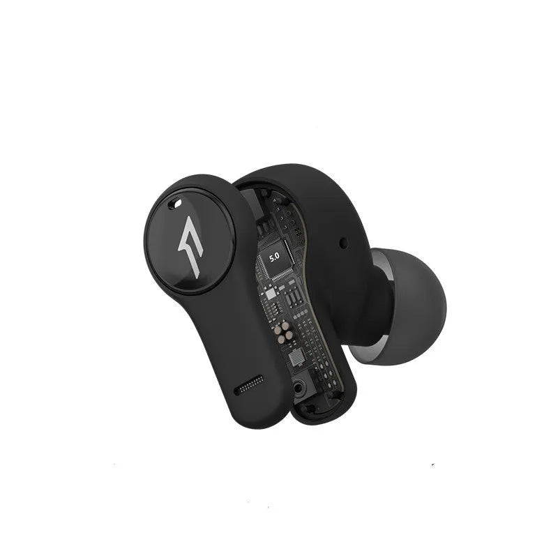 True wireless Bluetooth headphones in black or white with in-ear sports design