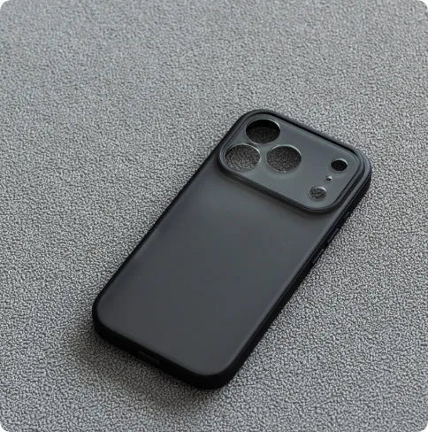 Magnetic anti-fall phone case for iPhone 17 Pro max in translucent black finish