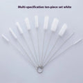 Nylon cleaning brush set with stainless steel handles for straws and narrow bottles