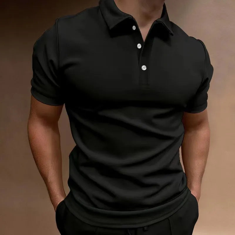 Men's loose fit button detail T-shirt in cotton blend fabric available in multiple colours
