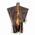 Blood-dyed luminous plastic skull hanging ghost Halloween decoration with glow-in-the-dark feature