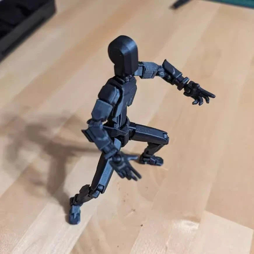 Posable 3D printed action figure mannequin toy with multi-jointed design for customizable poses and actions