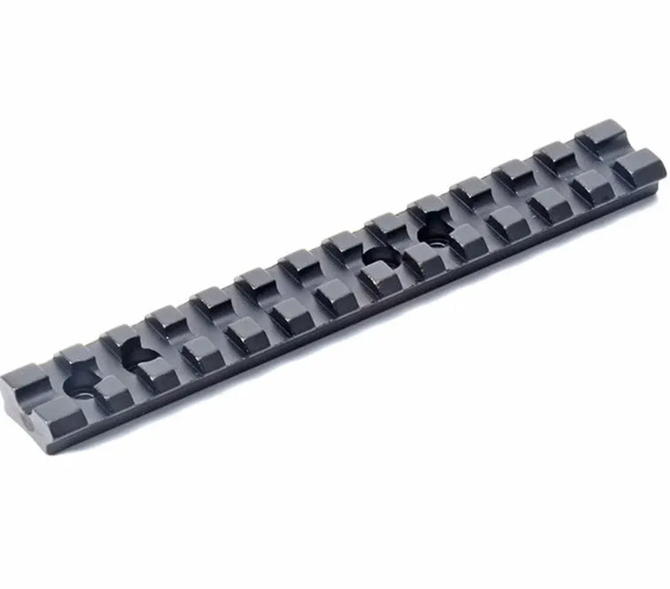 Black aluminium Picatinny scope mount rail for shotgun with Allen key and four mounting screws