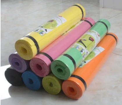 EVA fitness yoga mat in selected colour showing textured anti-slip surface