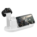 Three-in-one USB charging stand for wireless headphones in black and white colour options