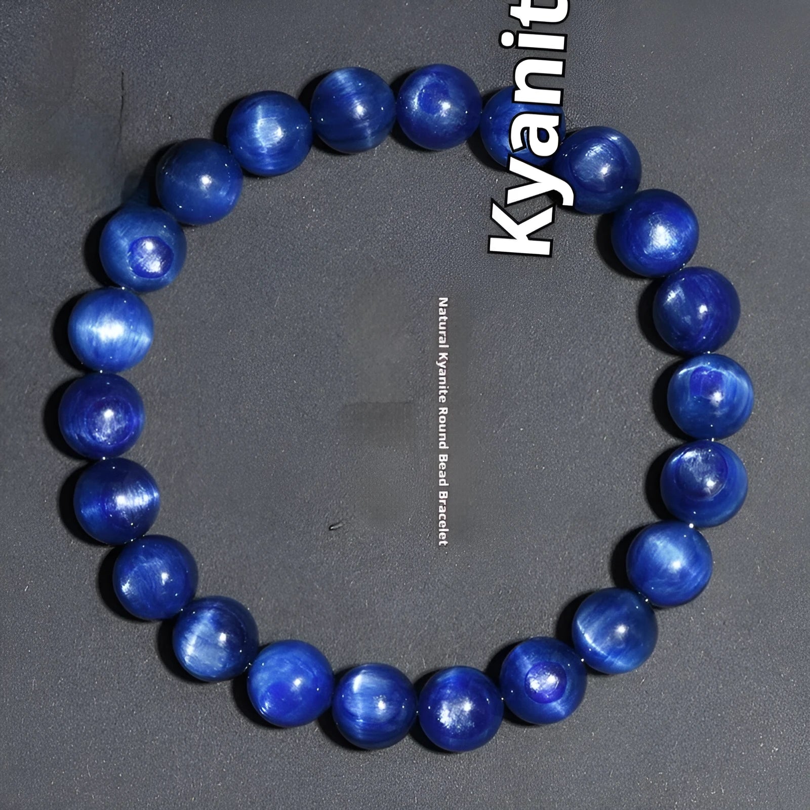 Natural blue crystal ball bracelet with geometric design and traditional ruyi charm