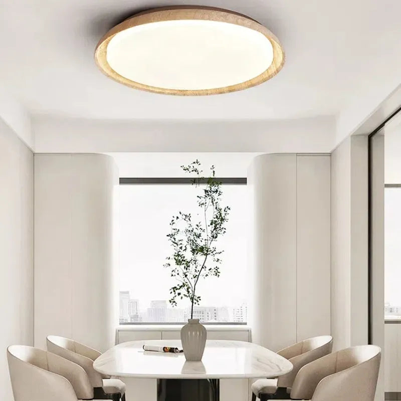 Japanese style retro ceiling lamp with LED tricolour light Silent Wind design 55cm diameter