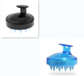 Soft silicone shampoo brush for scalp massage, 8x8x7cm, black colour, portable design