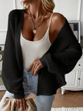 Women's batwing sleeve cardigan in thin polyester fabric, loose fit, solid colour options
