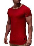Men's short sleeved modal T-shirt in solid colour, available in six colours and sizes M to 3XL.