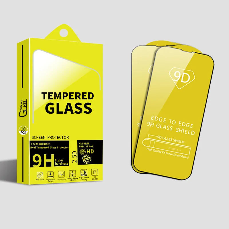 Tempered glass screen protector for iPhone, three-pack with film tool, high-definition anti-scratch front film