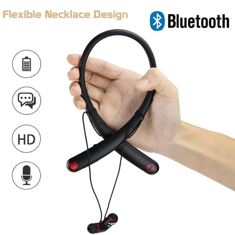 BT-890 hanging neck wireless Bluetooth headset in 890black colour with 8-hour battery