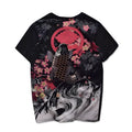 White casual cotton T-shirt with a squid graphic print on the front