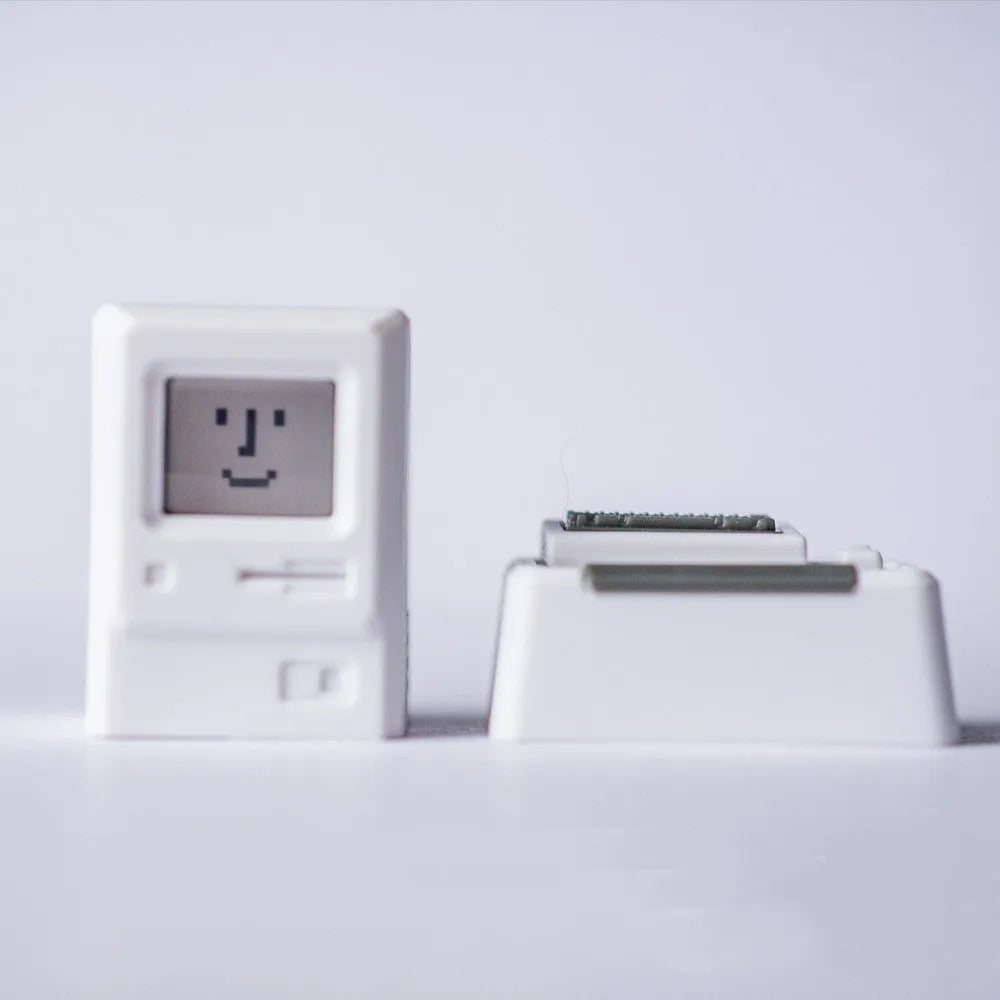 80s Macintosh retro translucent mechanical keyboard keycap in white, pink, red, black or silver grey plastic
