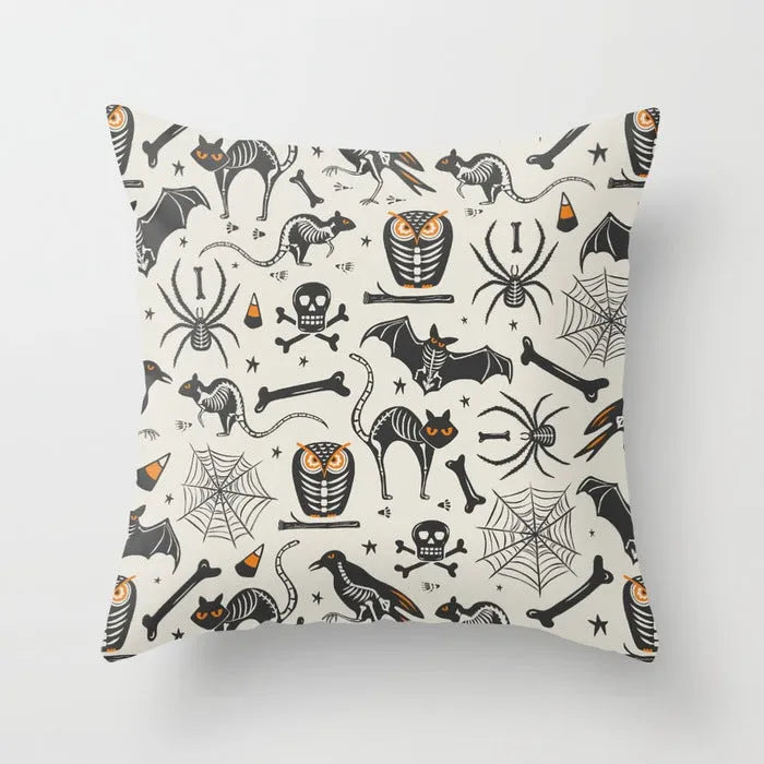 Halloween cushion cover 45cm square polyester peach skin cartoon anime pillowcase with PP cotton filling
