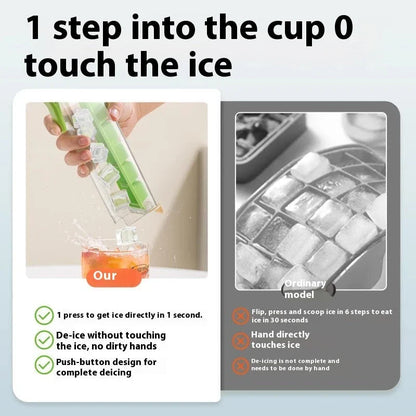 Innovative ice cube tray with one-touch release and food-grade materials for crystal-clear, perfectly shaped ice cubes