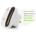 White and black 300Mbps WiFi repeater with UK plug and two integrated antennas