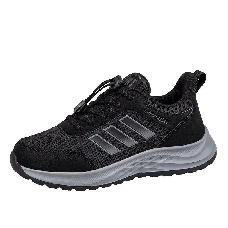 Unisex breathable mesh mom shoes with elastic band and non-slip sole in multiple colours.