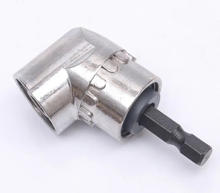 Silver 105-degree flexible shaft screwdriver bit with quick-release handle for electric drills