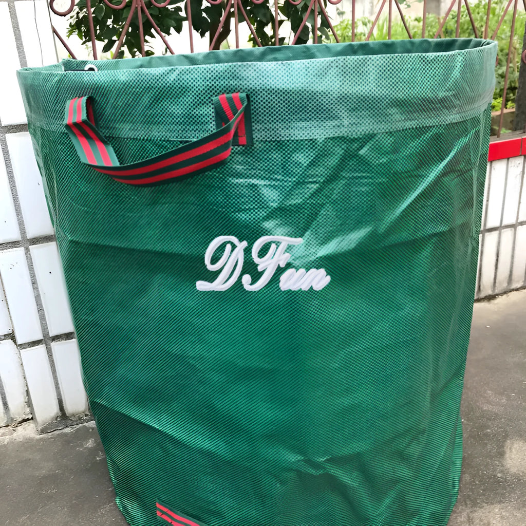 Green PP garden leaf bag for collecting fallen leaves and plant waste in various sizes