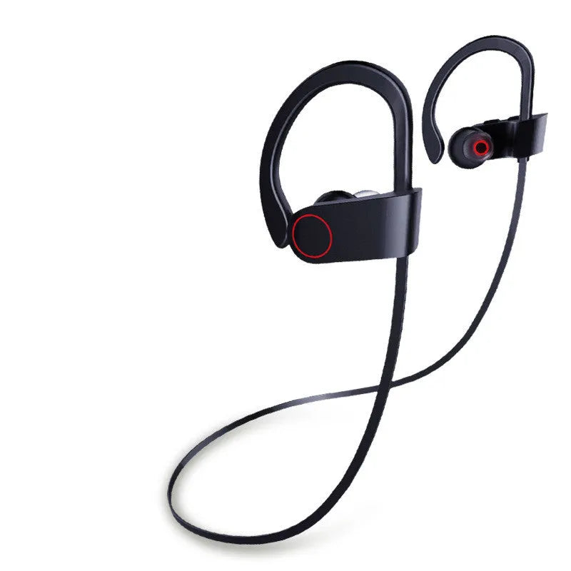 U8 noise reduction 5.0 Bluetooth sports headset in black with charging box, 19g, 52cm cord