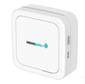 Thermal pocket portable Bluetooth printer in white, 79x79x40mm, with thermal paper roll inside