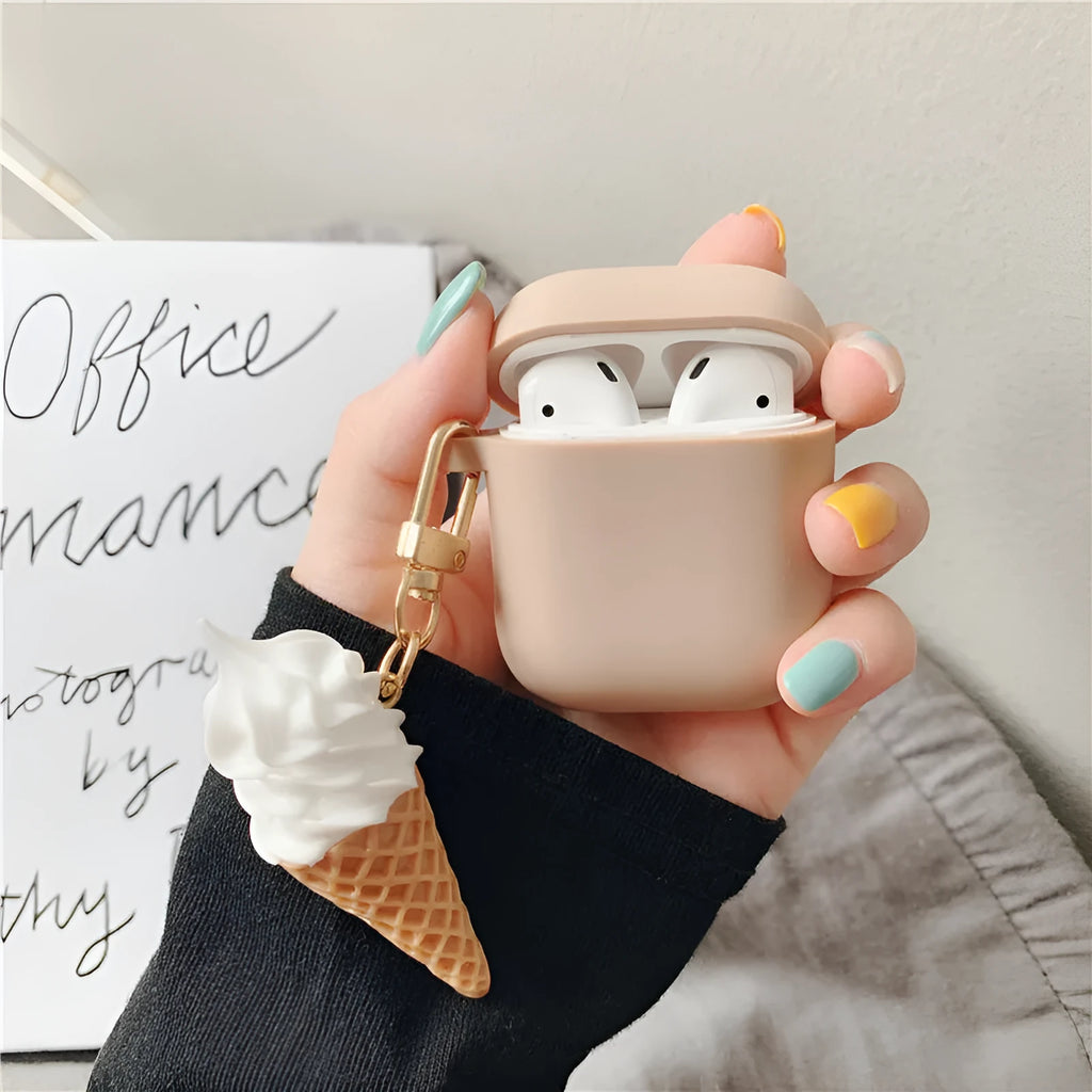 AirPods 2 silicone protective case in ice cream cylinder design with multiple colour options