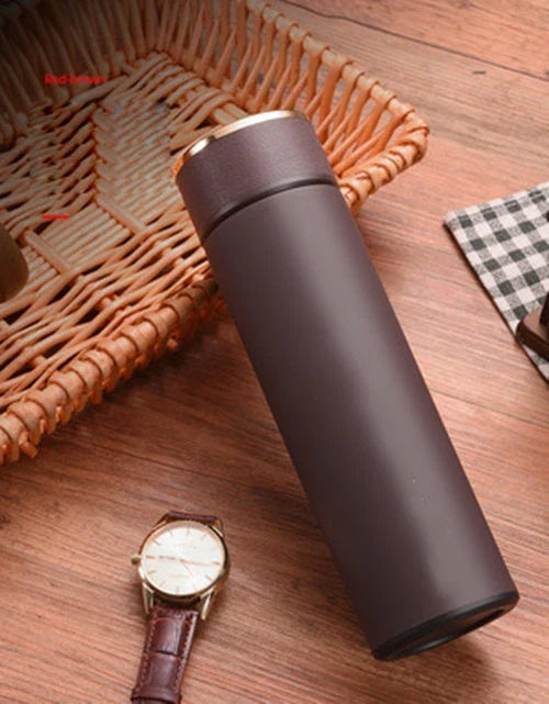 Stainless steel business mug with touch temperature sensor technology for precise temperature monitoring