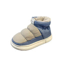 High-top men's down cotton shoes with grid pattern upper in black-gray colourway