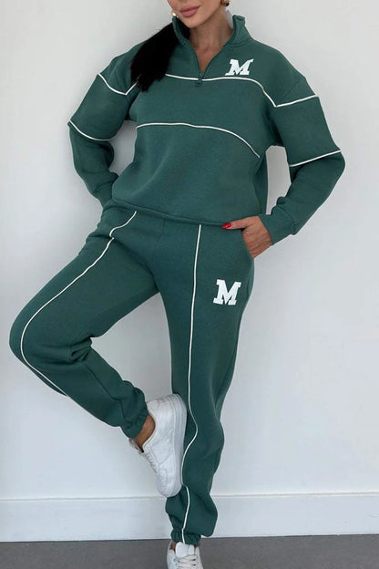 Cozy Hooded Sweatsuit for Women in various colors and sizes, featuring a hoodless pullover top and baggy sweatpants