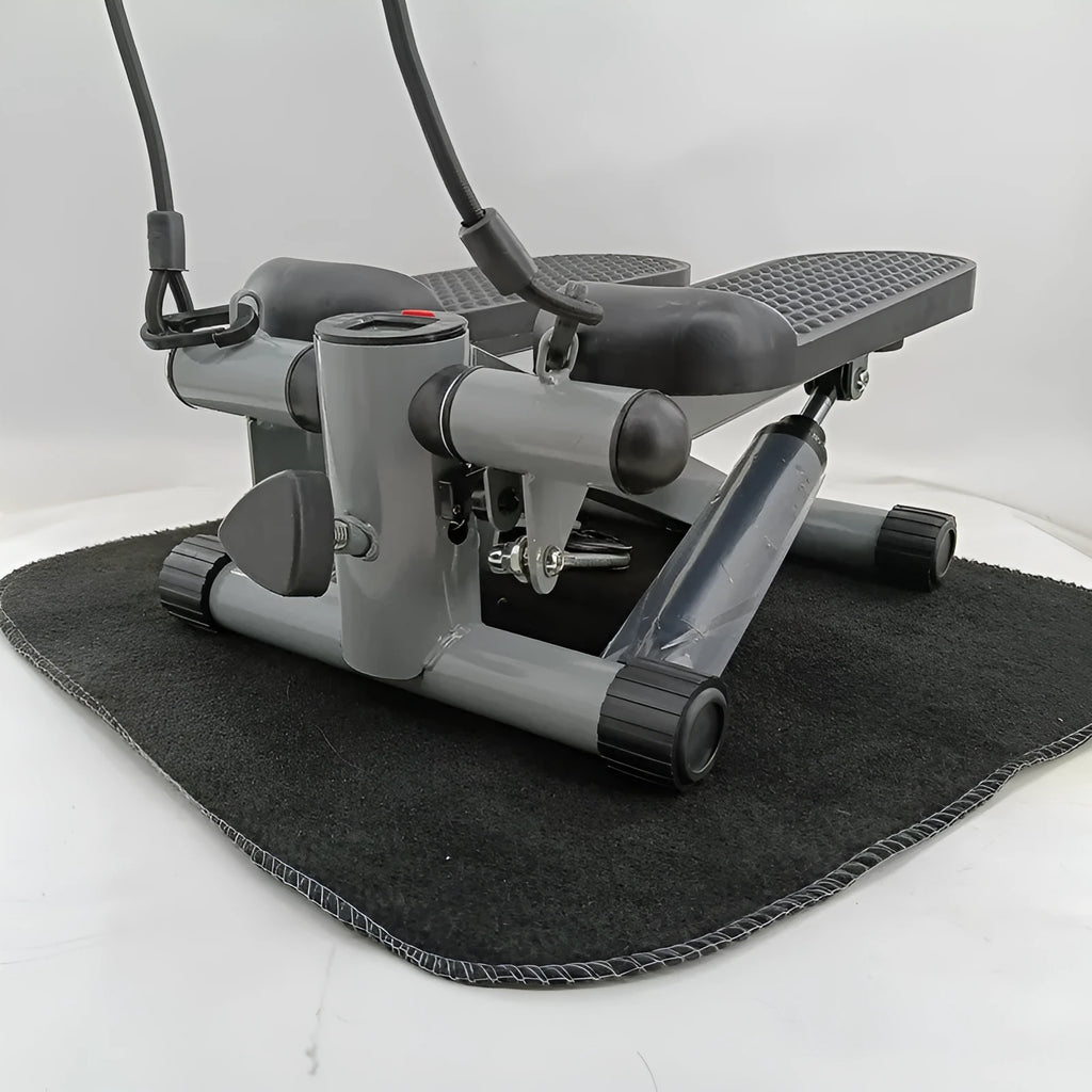 Silver grey household mini treadmill with hydraulic resistance for waist slimming fitness