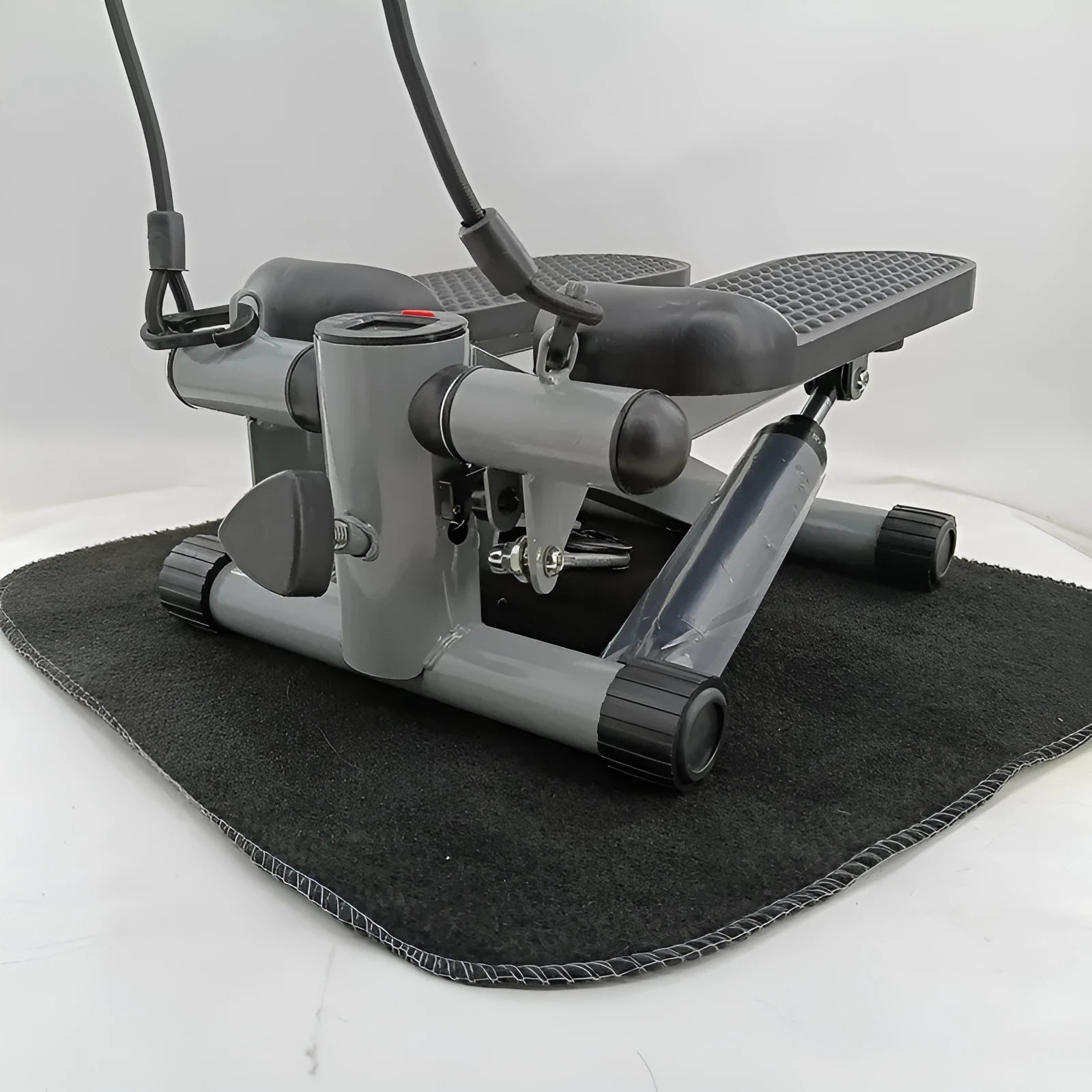 Silver grey household mini treadmill with hydraulic resistance for waist slimming fitness