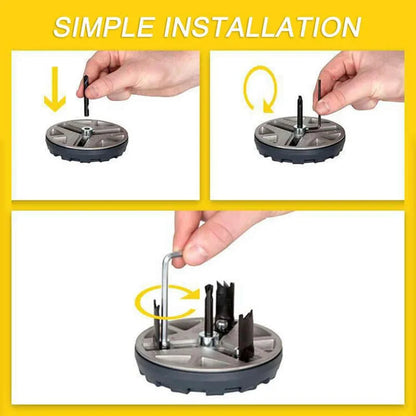 Versatile adjustable hole saw with triple-tooth blades for clean, smooth cuts in plasterboard, softwood, and more.