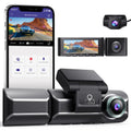 2K resolution driving recorder dash cam with front and rear cameras on 3-inch screen display