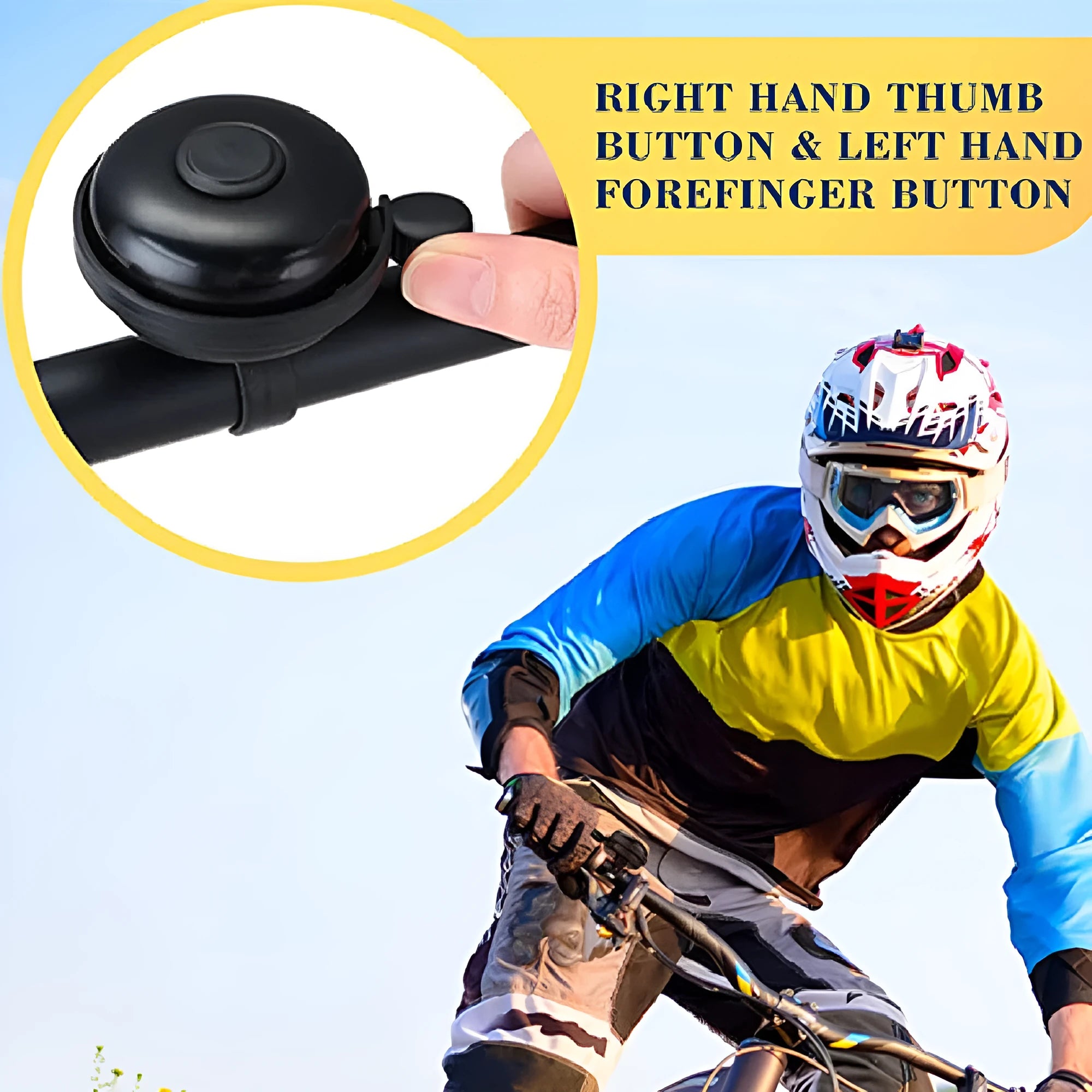 Black 58mm diameter ABS plastic bicycle bell for handlebar mounting