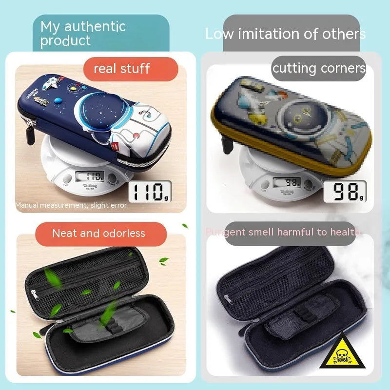 Three-dimensional EVA cartoon large capacity pencil case with astronaut pattern for kids school supplies