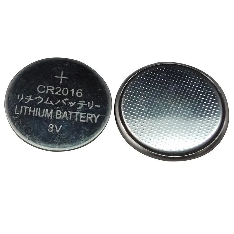 Pack of 3V button cell batteries showing CR2032, CR2025, and CR2016 sizes for small electronics.